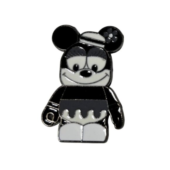Disney Minnie Mouse Vintage-Inspired Black & White Enamel Pin Collectible - Picture 1 of 2